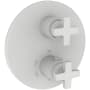 Newport Brass Dorrance Three Function Thermostatic Valve Trim Only with Dual Cross Handles, Integrated Diverter, and Volume Control - Less Rough In Matte White