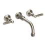 Newport Brass Clemens 1.2 GPM Wall Mounted Widespread Bathroom Faucet with Lever Handles Antique Nickel