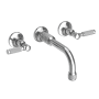 Newport Brass Clemens 1.2 GPM Wall Mounted Widespread Bathroom Faucet with Lever Handles Polished Chrome