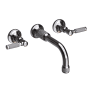 Newport Brass Clemens 1.2 GPM Wall Mounted Widespread Bathroom Faucet with Lever Handles Midnight Chrome