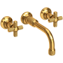 Newport Brass Clemens 1.2 GPM Wall Mounted Widespread Bathroom Faucet with Cross Handles Aged Brass