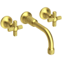 Newport Brass Clemens 1.2 GPM Wall Mounted Widespread Bathroom Faucet with Cross Handles Satin Brass - PVD