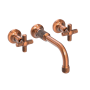 Newport Brass Clemens 1.2 GPM Wall Mounted Widespread Bathroom Faucet with Cross Handles Antique Copper