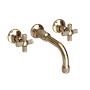 Newport Brass Clemens 1.2 GPM Wall Mounted Widespread Bathroom Faucet with Cross Handles French Gold (PVD)