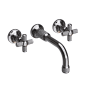 Newport Brass Clemens 1.2 GPM Wall Mounted Widespread Bathroom Faucet with Cross Handles Midnight Chrome