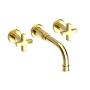 Newport Brass Griffey 1.2 GPM Wall Mounted Widespread Bathroom Faucet with Cross Handles Forever Brass (PVD)