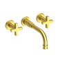 Newport Brass Griffey 1.2 GPM Wall Mounted Widespread Bathroom Faucet with Cross Handles Satin Brass (PVD)
