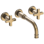 Newport Brass Griffey 1.2 GPM Wall Mounted Widespread Bathroom Faucet with Cross Handles Antique Brass