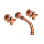 Newport Brass Griffey 1.2 GPM Wall Mounted Widespread Bathroom Faucet with Cross Handles Antique Copper
