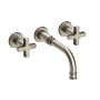 Newport Brass Griffey 1.2 GPM Wall Mounted Widespread Bathroom Faucet with Cross Handles Antique Nickel