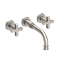 Newport Brass Griffey 1.2 GPM Wall Mounted Widespread Bathroom Faucet with Cross Handles Satin Nickel (PVD)