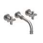 Newport Brass Griffey 1.2 GPM Wall Mounted Widespread Bathroom Faucet with Cross Handles Stainless Steel (PVD)