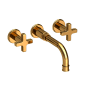 Newport Brass Griffey 1.2 GPM Wall Mounted Widespread Bathroom Faucet with Cross Handles Polished Gold (PVD)