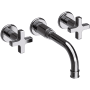 Newport Brass Griffey 1.2 GPM Wall Mounted Widespread Bathroom Faucet with Cross Handles Midnight Chrome