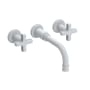 Newport Brass Griffey 1.2 GPM Wall Mounted Widespread Bathroom Faucet with Cross Handles Matte White