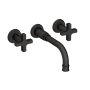 Newport Brass Griffey 1.2 GPM Wall Mounted Widespread Bathroom Faucet with Cross Handles Flat Black