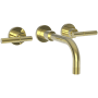 Newport Brass Muncy 1.2 GPM Wall Mounted Widespread Bathroom Faucet Uncoated Polished Brass - Living