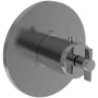Newport Brass Tolmin Thermostatic Valve Trim Only with 1 Cross Handles - Less Rough In Midnight Chrome