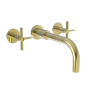 Newport Brass Tolmin 1.2 GPM Wall Mounted Widespread Bathroom Faucet with Cross Handles Forever Brass (PVD)