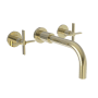 Newport Brass Tolmin 1.2 GPM Wall Mounted Widespread Bathroom Faucet with Cross Handles French Gold (PVD)