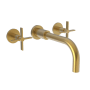 Newport Brass Tolmin 1.2 GPM Wall Mounted Widespread Bathroom Faucet with Cross Handles Satin Gold (PVD)
