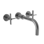Newport Brass Tolmin 1.2 GPM Wall Mounted Widespread Bathroom Faucet with Cross Handles Midnight Chrome