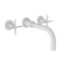 Newport Brass Tolmin 1.2 GPM Wall Mounted Widespread Bathroom Faucet with Cross Handles Matte White