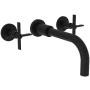 Newport Brass Tolmin 1.2 GPM Wall Mounted Widespread Bathroom Faucet with Cross Handles Flat Black