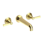 Newport Brass Astor 1.2 GPM Wall Mounted Widespread Bathroom Faucet with Lever Handles Forever Brass (PVD)