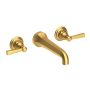 Newport Brass Astor 1.2 GPM Wall Mounted Widespread Bathroom Faucet with Lever Handles Satin Bronze (PVD)
