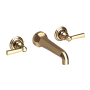 Newport Brass Astor 1.2 GPM Wall Mounted Widespread Bathroom Faucet with Lever Handles French Gold (PVD)