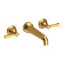 Newport Brass Astor 1.2 GPM Wall Mounted Widespread Bathroom Faucet with Lever Handles Satin Gold (PVD)
