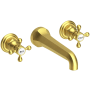 Newport Brass Astor 1.2 GPM Wall Mounted Widespread Bathroom Faucet with Cross Handles Satin Brass - PVD