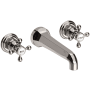 Newport Brass Astor 1.2 GPM Wall Mounted Widespread Bathroom Faucet with Cross Handles Polished Nickel
