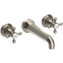 Newport Brass Astor 1.2 GPM Wall Mounted Widespread Bathroom Faucet with Cross Handles Antique Nickel