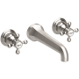 Newport Brass Astor 1.2 GPM Wall Mounted Widespread Bathroom Faucet with Cross Handles Satin Nickel - PVD