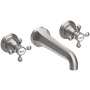 Newport Brass Astor 1.2 GPM Wall Mounted Widespread Bathroom Faucet with Cross Handles Stainless Steel - PVD