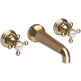 Newport Brass Astor 1.2 GPM Wall Mounted Widespread Bathroom Faucet with Cross Handles French Gold - PVD