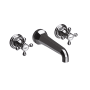 Newport Brass Astor 1.2 GPM Wall Mounted Widespread Bathroom Faucet with Cross Handles Midnight Chrome
