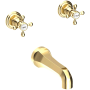 Newport Brass Astor Double Handle Wall Mounted Bathtub Faucet with Metal Cross Handles Forever Brass (PVD)