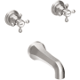 Newport Brass Astor Double Handle Wall Mounted Bathtub Faucet with Metal Cross Handles Stainless Steel (PVD)