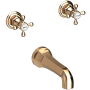 Newport Brass Astor Double Handle Wall Mounted Bathtub Faucet with Metal Cross Handles French Gold (PVD)