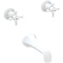 Newport Brass Astor Double Handle Wall Mounted Bathtub Faucet with Metal Cross Handles Matte White