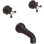 Newport Brass Astor Double Handle Wall Mounted Bathtub Faucet with Metal Cross Handles Venetian Bronze