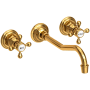 Newport Brass Chesterfield 1.2 GPM Wall Mounted Widespread Bathroom Faucet Aged Brass