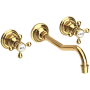 Newport Brass Chesterfield 1.2 GPM Wall Mounted Widespread Bathroom Faucet Polished Brass Uncoated (Living)