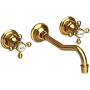 Newport Brass Chesterfield 1.2 GPM Wall Mounted Widespread Bathroom Faucet Polished Gold (PVD)