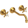 Newport Brass Fairfield 1.2 GPM Wall Mounted Widespread Bathroom Faucet Satin Gold (PVD)