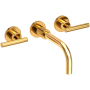 Newport Brass East Linear 1.2 GPM Wall Mounted Widespread Bathroom Faucet Aged Brass