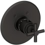 Newport Brass East Linear Thermostatic Valve Trim Only with 1 Cross Handles - Less Rough In Flat Black
